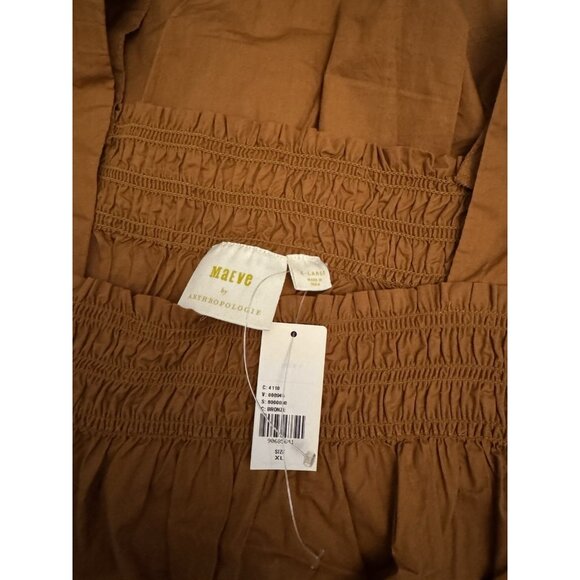 NWT Size XL - Anthropologie 100% Cotton Puff-Sleeve Smocked Blouse (NWT US$ 98) - Picture 7 of 16